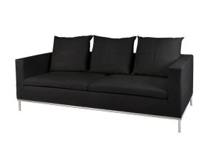 Cosa 3 Seater Lounge - Black-0
