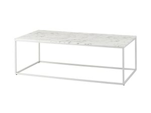 Outline Coffee Table with Faux Marble Top - White-0