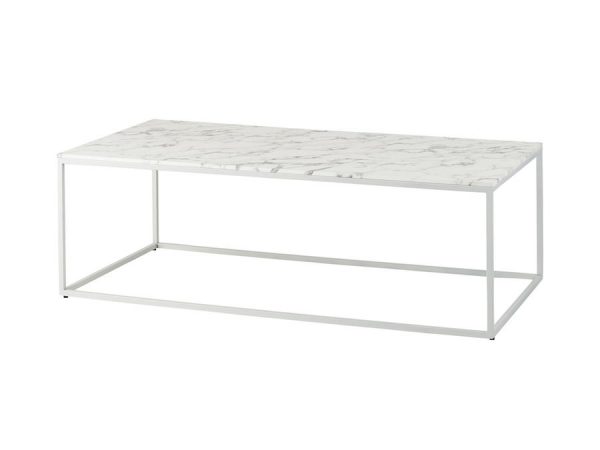 Outline Coffee Table with Faux Marble Top - White-0
