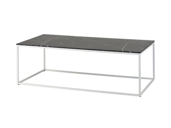 Outline Coffee Table with Faux Marble Top - Black-0